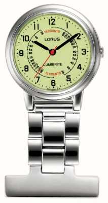 Lorus Relógio de enfermeira com mostrador lumibrite® de quartzo (30 mm) / aço inoxidável RG253CX9