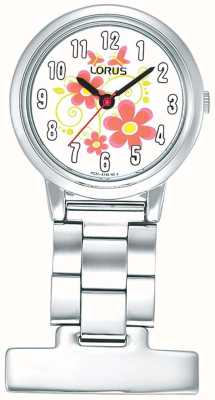 Lorus Relógio de enfermeira com mostrador de flor de quartzo (30 mm) / aço inoxidável RG237HX9