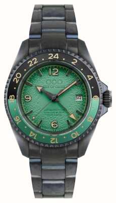 Out Of Order Trecento verde (40 mm) mostrador verde / pulseira em aço inoxidável preto OOO.001-24.VE