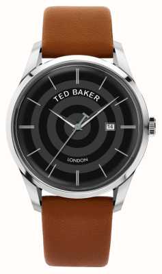Ted Baker Leytonn masculino (40 mm) mostrador preto / pulseira de couro marrom BKPLTF301