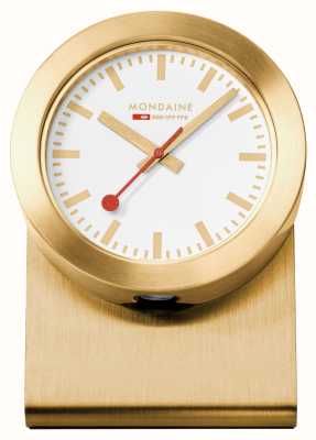 Mondaine Relógio magnético Sbb (50 mm) mostrador branco / caixa de alumínio dourado A660.30318.82SBG