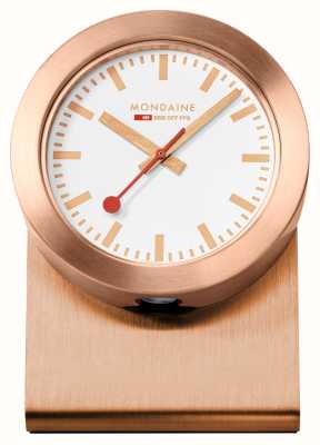Mondaine Relógio magnético Sbb (50 mm) mostrador branco / caixa de alumínio em tom de cobre A660.30318.82SBK