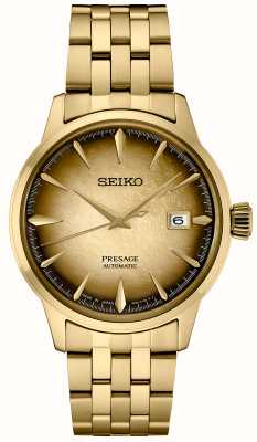 Seiko Presage ‘half and half’ cocktail time (40,5 mm) mostrador dourado / pulseira em aço inoxidável dourado SRPK48J1