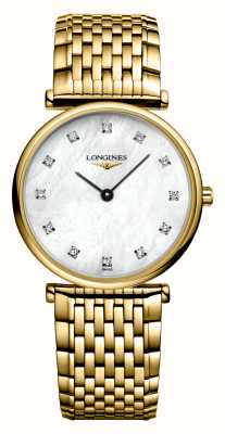 LONGINES La grande classique de longines diamante (29 mm) mostrador em madrepérola branca / aço inoxidável pvd dourado L45122878