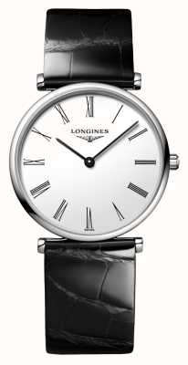 LONGINES La grande classique de longines (29 mm) mostrador branco / couro preto L45124112