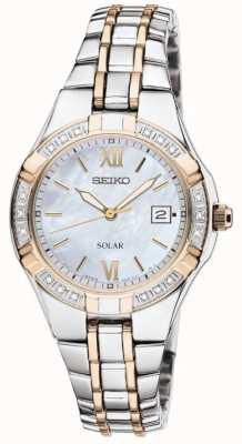 Seiko Vestido feminino relógio solar | pulseira de aço inoxidável | SUT068P9