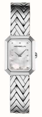 Herbelin Mostrador octogône feminino (20,4 mm) em madrepérola / pulseira em aço inoxidável 17446B19