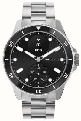 Withings Scanwatch nova - smartwatch híbrido clinicamente validado (42 mm) mostrador híbrido preto / aço inoxidável HWA10-MODEL 9-ALL-INT