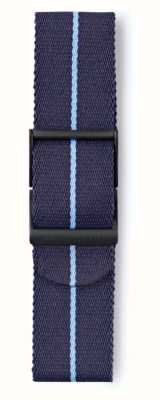 Elliot Brown Correia azul escura de 22 mm com faixa azul de comprimento padrão apenas STR-N12