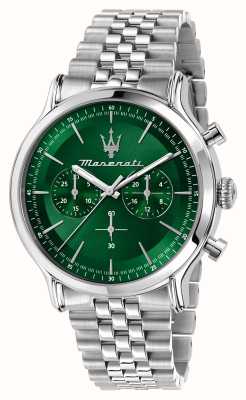 Maserati Mostrador cronógrafo verde epoca masculino (42 mm) / pulseira de aço inoxidável R8873618033