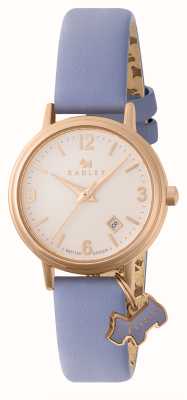 Radley Lewis lane feminino (27 mm) mostrador rosa claro / pulseira de couro azul RY21712