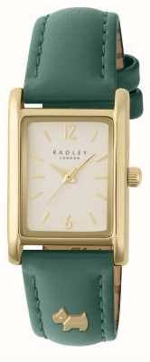 Radley Mostrador hanley close feminino (31 mm) creme / pulseira de couro verde RY21722