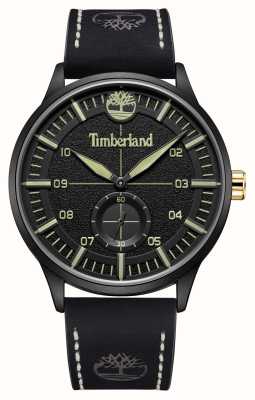 Timberland Mostrador Beckman de quartzo pequeno de segundos (44 mm) / pulseira de couro preta TDWGA2181603
