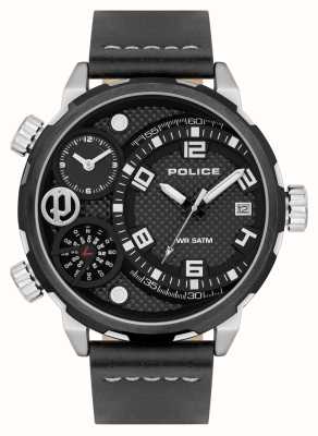 Police Cronógrafo Ray Quartz (51 mm) mostrador preto / pulseira de couro preta PEWJB2195341
