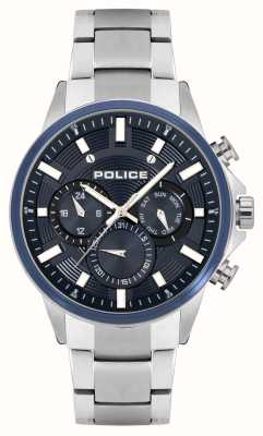 Police Cronógrafo de quartzo Kismet (47 mm) mostrador azul / pulseira de aço inoxidável PEWJK2195140