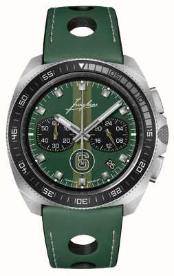 Junghans 1972 cronoscópio edição esportiva 2024 (43,3 mm) mostrador verde / pulseira de couro verde 41/4467.00