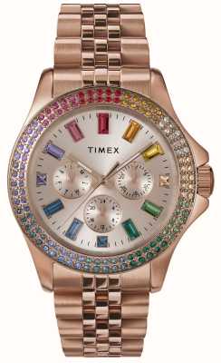 Timex Kaia multifuncional (40 mm) mostrador em ouro rosa / pulseira em aço inoxidável pvd em ouro rosa TW2W34200
