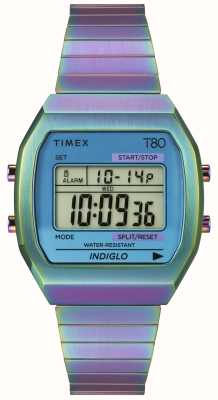 Timex Mostrador digital azul 'timex 80' (36 mm) / pulseira expansível iridescente TW2W57100