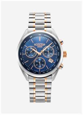 Roamer Mostrador pro chrono masculino (42 mm) azul / pulseira em aço inoxidável de dois tons 993819 47 45 20