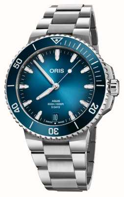 ORIS Aquis data calibre 400 automático (43,5 mm) mostrador azul / pulseira em aço inoxidável 01 400 7790 4135-07 8 23 02PEB