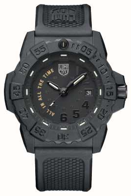 Luminox Selo da Marinha all in all time edição limitada (45 mm) mostrador preto / pulseira de borracha preta XS.3501.BO.AL