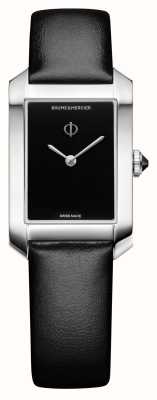 Baume & Mercier Mostrador preto de quartzo Hampton (22 mm) / pulseira de couro de bezerro preto M0A10760