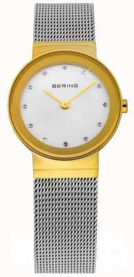 Bering Relógio feminino de malha de prata da hora 10126-001