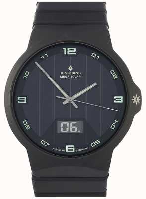 Junghans Força mega solar | pulseira de cerâmica preta | 18/1436.44