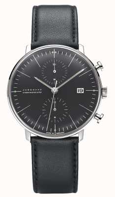 Junghans Cronoscópio max bill | pulseira de couro preta 27/4601.04