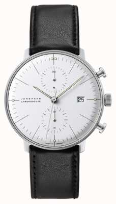 Junghans Cronoscópio max bill | automático | pulseira de couro preta 27/4600.04
