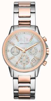 Armani Exchange Relógio de pulseira de dois tons de cronógrafo AX4331
