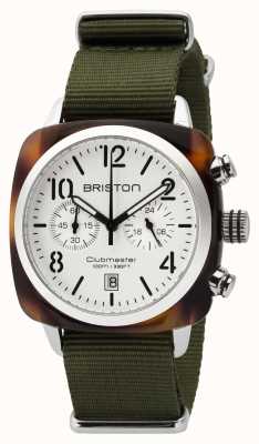 Briston Mestre do clube masculino clássico acetato crono tartaruga branca 16140.SA.T.2.NGA
