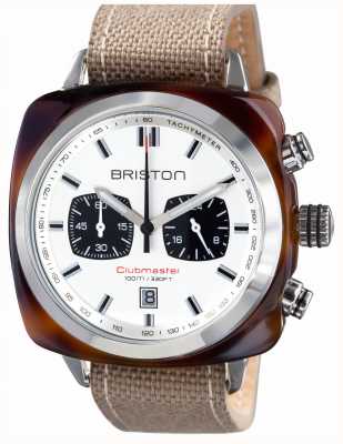 Briston Mestre do clube masculino esporte de acetato de tartaruga crono branco 15142.SA.TS.2.LSK