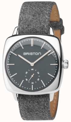 Briston Tira de tecido cinza vintage com mostrador cinza para clubmaster masculino 17440.PS.V.17.LFG