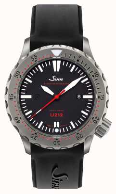 Sinn U212 ezm 16 temporizador missão pulseira de silicone preta de aço para u-barco 212.040