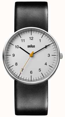 Braun Relógio de couro preto unissex minimalista BN0021BKG