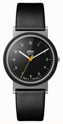 Braun Classic 1989 tribute design pulseira de couro preto mostrador preto AW10