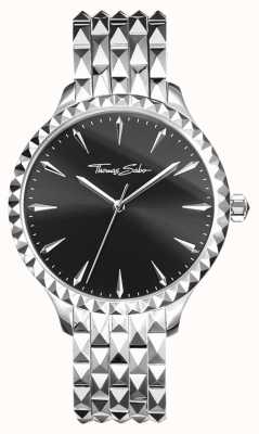 Thomas Sabo Rebelde feminina no coração em aço inoxidável prateado em relevo WA0319-201-203-38