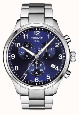 Tissot Bracelete masculino chrono xl classic mostrador azul em aço inoxidável T1166171104701
