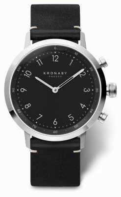 Kronaby 41mm nord pulseira de couro preto aço inoxidável a1000-3126 S3126/1