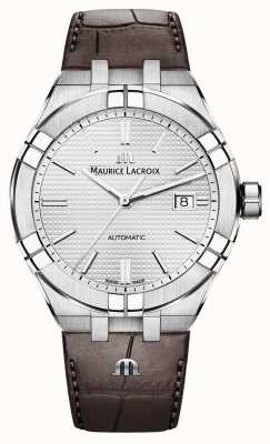 Maurice Lacroix Relógio automático de couro marrom Aikon AI6008-SS001-130-1