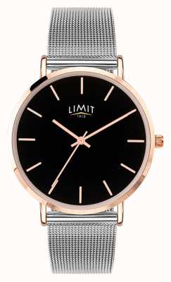 Limit Relógio masculino moderno com malha de aço inoxidável preto 6308.37