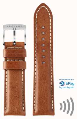Kronaby Bpay 20mm couro marrom pulseira de pagamento sem contato somente A1000-3360