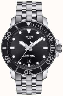 Tissot Seastar 1000 powermatic 80 masculino em aço inoxidável preto T1204071105100