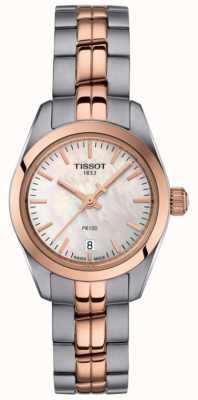 Tissot Relógio feminino pr100 com pulseira de dois tons em madrepérola T1010102211101
