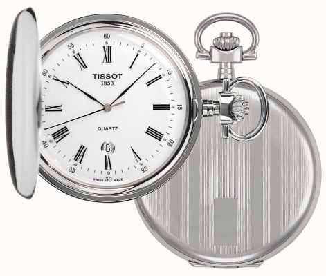 Tissot Relógio de bolso Savonette Full Hunter em aço inoxidável com corrente T83655313
