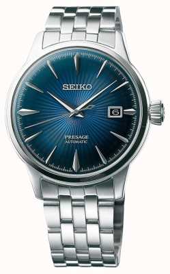 Seiko Presage pulseira automática de aço inoxidável com mostrador azul SRPB41J1