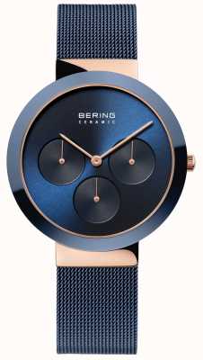 Bering Ceramic | caixa em ouro rosa polido | mostrador azul 35036-367