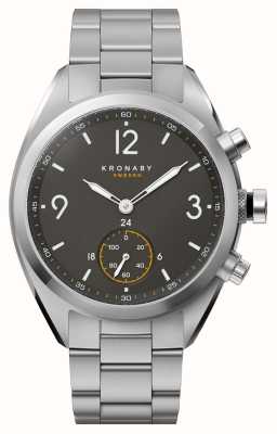 Kronaby Smartwatch híbrido Apex (41 mm) mostrador preto / pulseira de aço inoxidável de 3 elos (a1000-3113) S3113/1