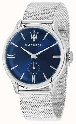 Maserati Época 42mm masculino | mostrador azul | pulseira de malha de prata R8853118006